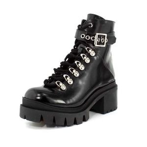 Jeffery Campbell Womens Czech Combat Boots Black—8.5